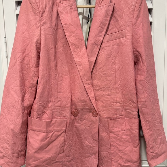 Zadig and Voltaire pink jacket wrinkle polyester/cotton size 38 - Picture 3 of 6